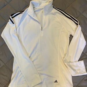 Adidas 1/4 Zip Golf White & Black Pullover Size Small